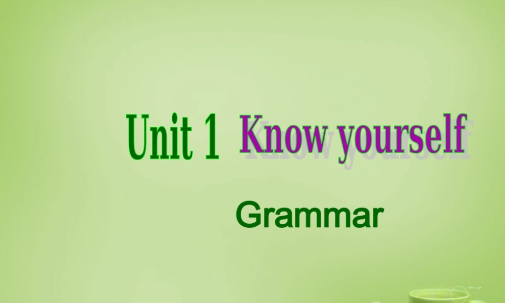 江苏省苏州市高新区第三中学校九年级英语上册《Unit 1 Know yourself Grammar》课件 .ppt