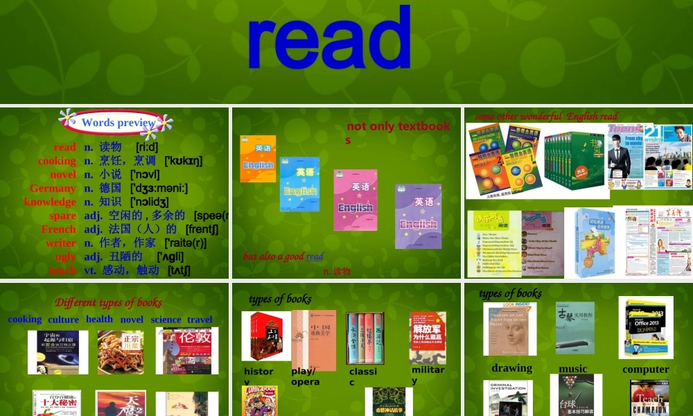 江苏省苏州市高新区第三中学校八年级英语下册 Unit 4 A good read Welcome to the Unit课件 .ppt