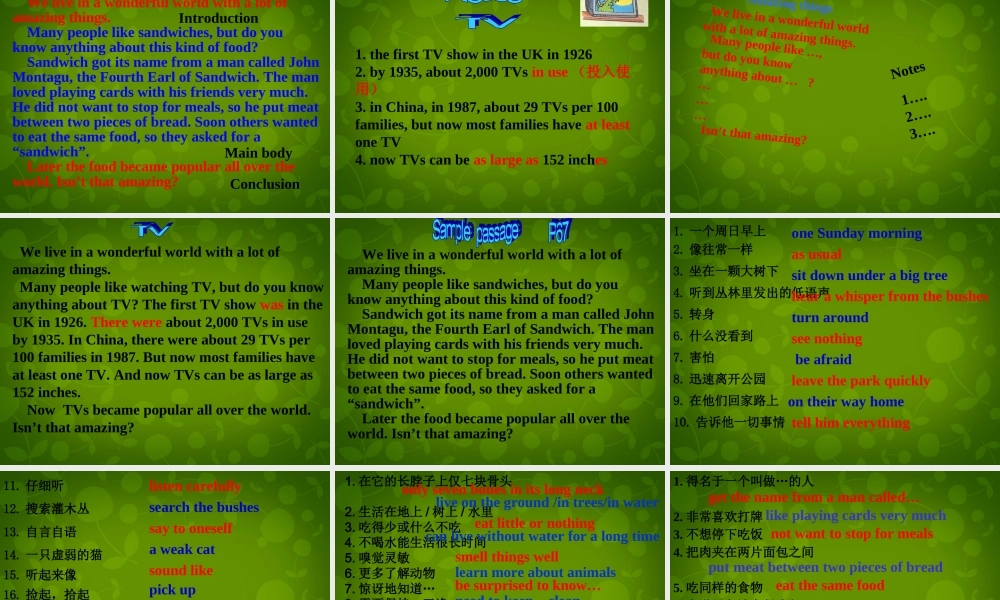 江苏省宿迁市钟吾初级中学七年级英语下册《Unit 5 Amazing things task & Study skills》课件 .ppt