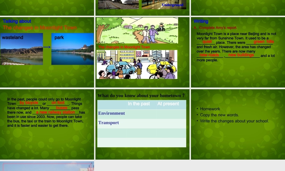 江苏省宿豫区丁嘴中心学校八年级英语下册 Unit 1 Past and Present task课件 .ppt