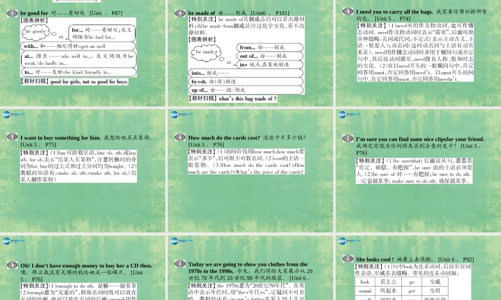 江苏省宿豫区丁嘴中心学校七年级英语上册 Unit 5-6复习课件 .ppt