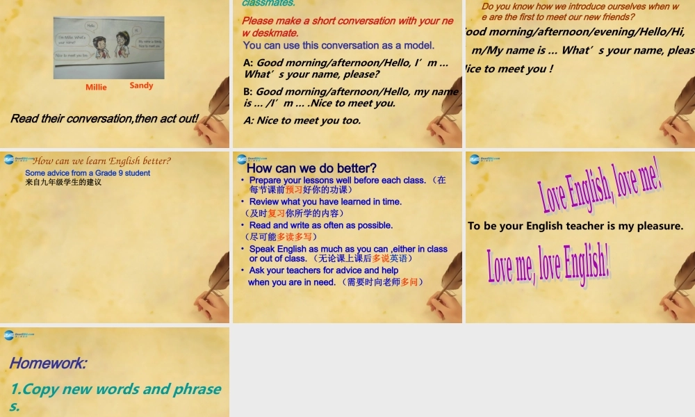 江苏省太仓市第二中学七年级英语上册 Unit 1 This is me！Welcome to the unit课件 .PPT