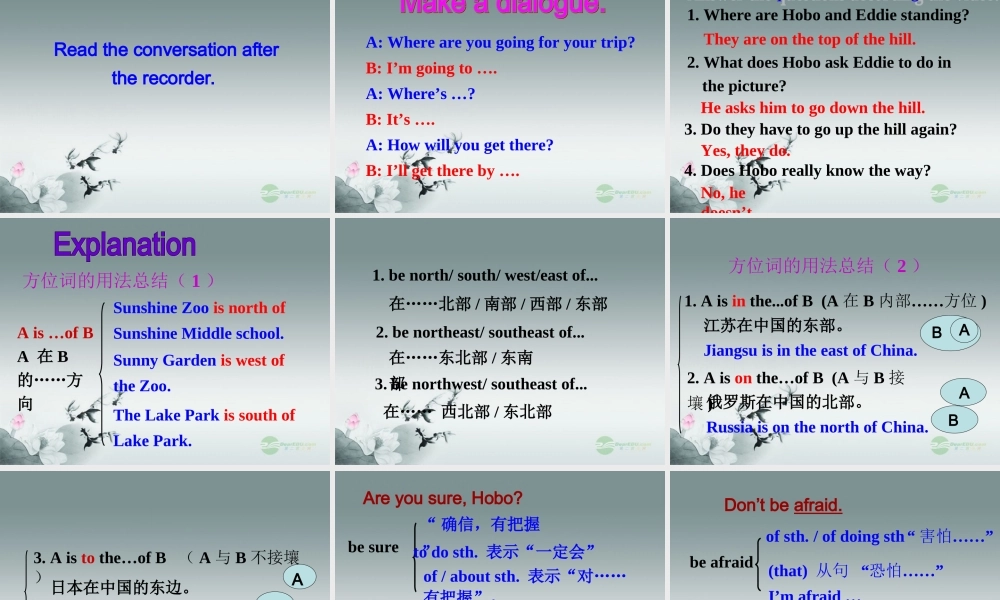 江苏省无锡市长安中学七年级英语下册《Unit 4 Finding your way》Welcome to the unit课件 .ppt