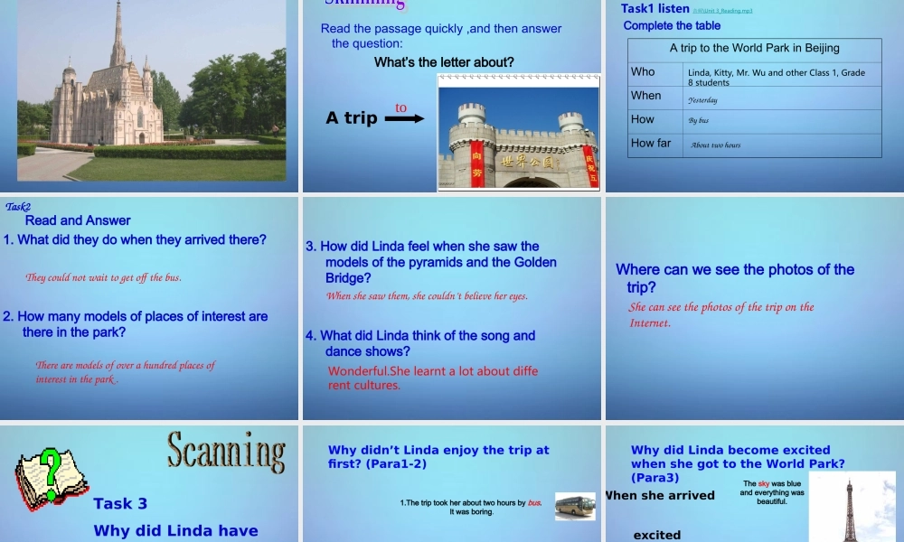 江苏省兴化市昭阳湖初级中学八年级英语上册 Unit 3 A Day Out Reading课件1.ppt