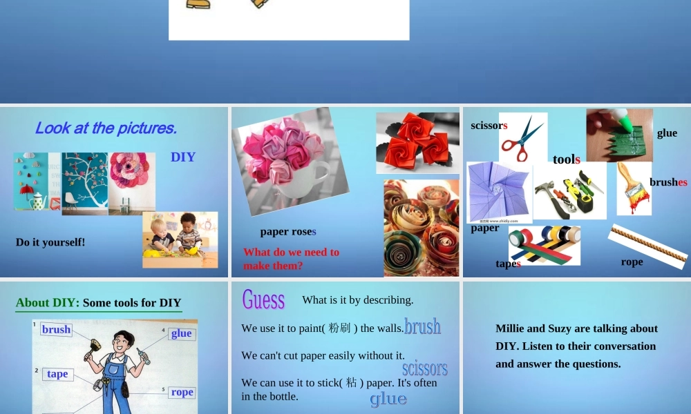 江苏省兴化市昭阳湖初级中学八年级英语上册 Unit 4 Do it yourself Welcome to the Unit课件1.ppt