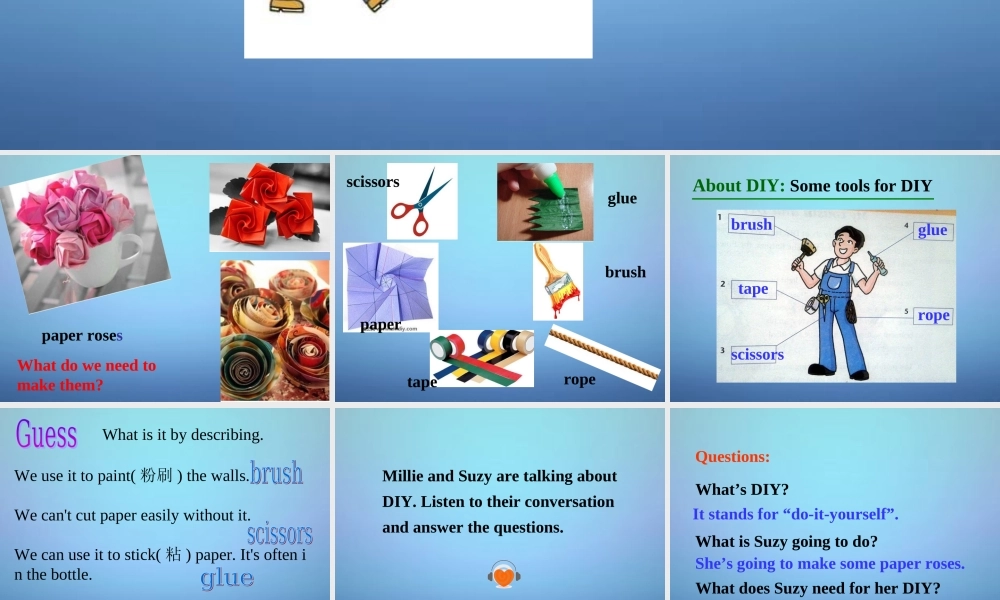 江苏省兴化市昭阳湖初级中学八年级英语上册 Unit 4 Do it yourself Welcome to the Unit课件2.ppt