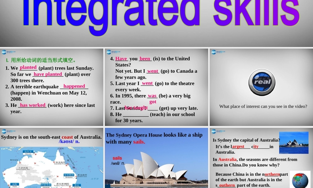 江苏省兴化市昭阳湖初级中学八年级英语下册 Unit 3 Travelling Integrated skills课件 .ppt