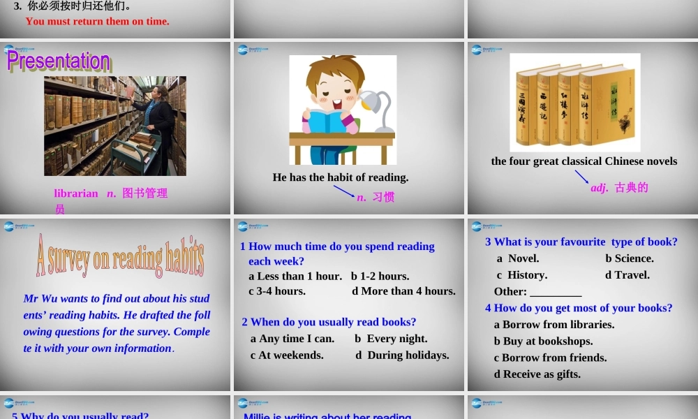 江苏省兴化市昭阳湖初级中学八年级英语下册 Unit 4 A good read Task课件 .ppt