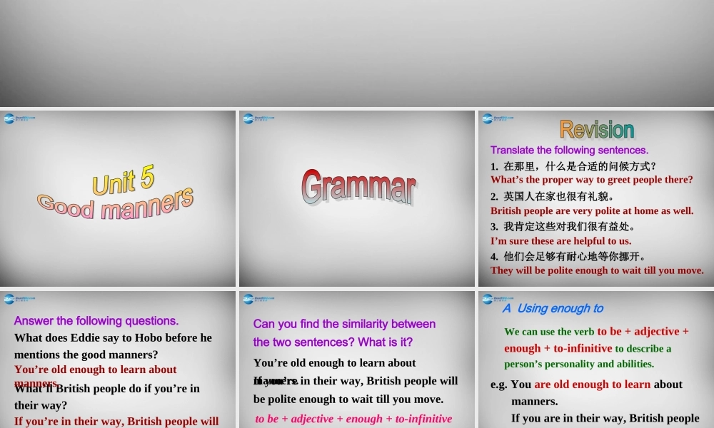 江苏省兴化市昭阳湖初级中学八年级英语下册 Unit 5 Good manners Grammar课件 .ppt