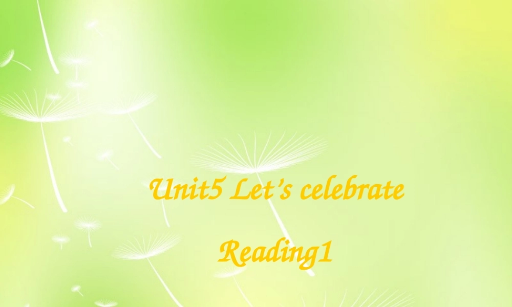 江苏省兴化市昭阳湖初级中学七年级英语上册 Unit 5 Let’s celebrate Reading 1课件 .ppt