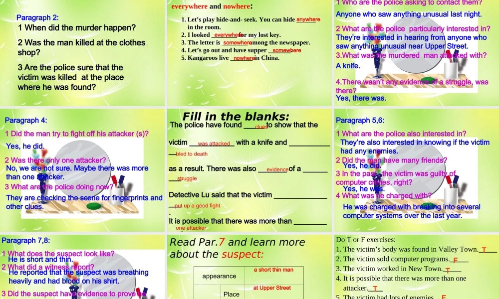 江苏省兴化市昭阳湖初级中学九年级英语上册《Unit 8 Detective Stories Reading 1》课件 .ppt