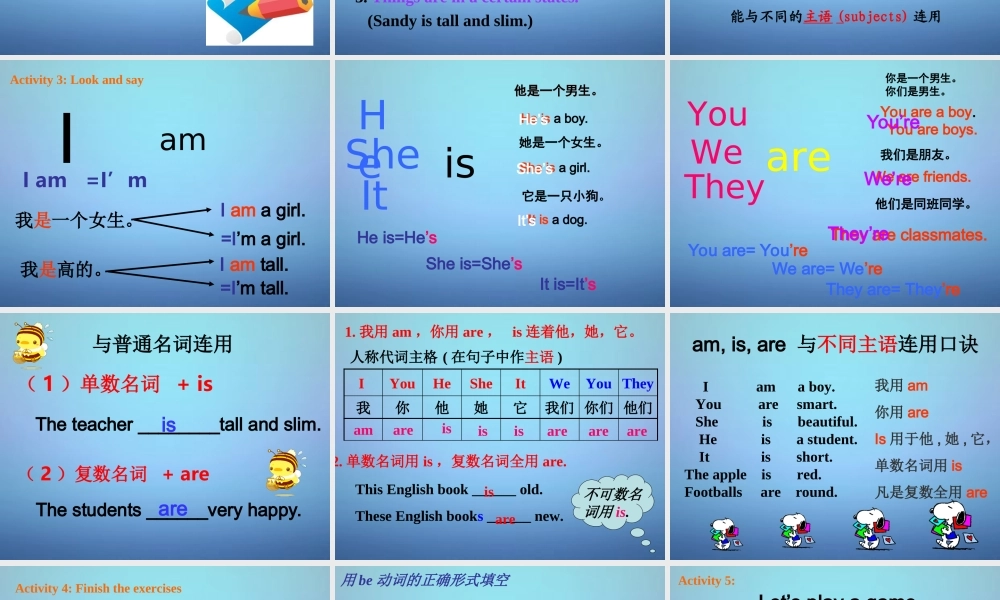 江苏省兴化市昭阳湖初级中学七年级英语上册《Unit 1 This is me》Grammar课件 .ppt