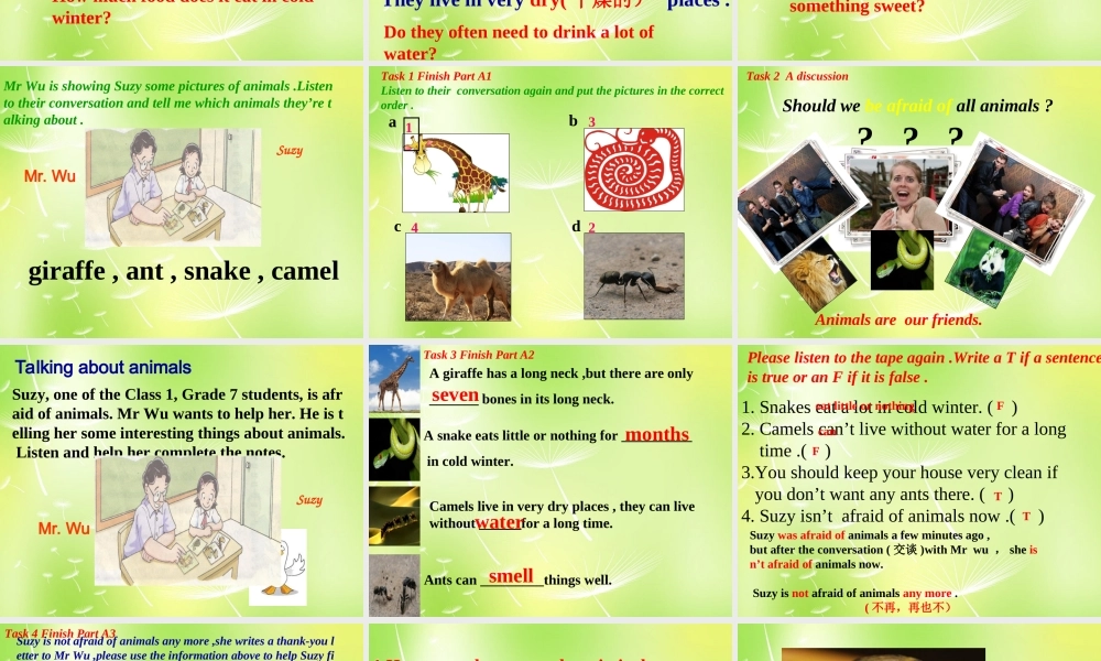 江苏省兴化市昭阳湖初级中学七年级英语下册 Unit 5 Amazing things Integrated skills课件 .ppt