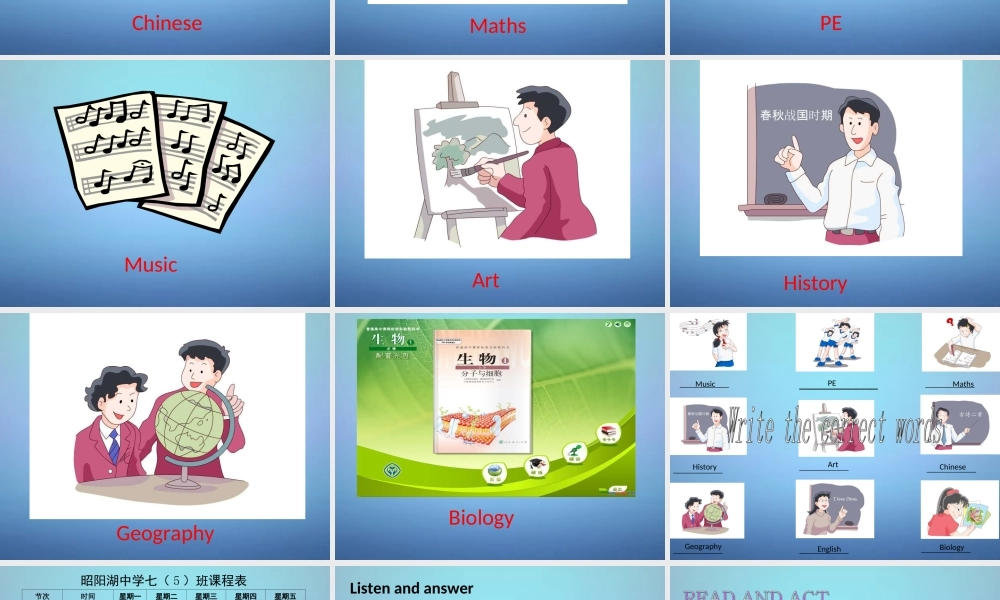 江苏省兴化市昭阳湖初级中学七年级英语上册《Unit 3 Welcome to our school》welcome to the Unit课件 .ppt