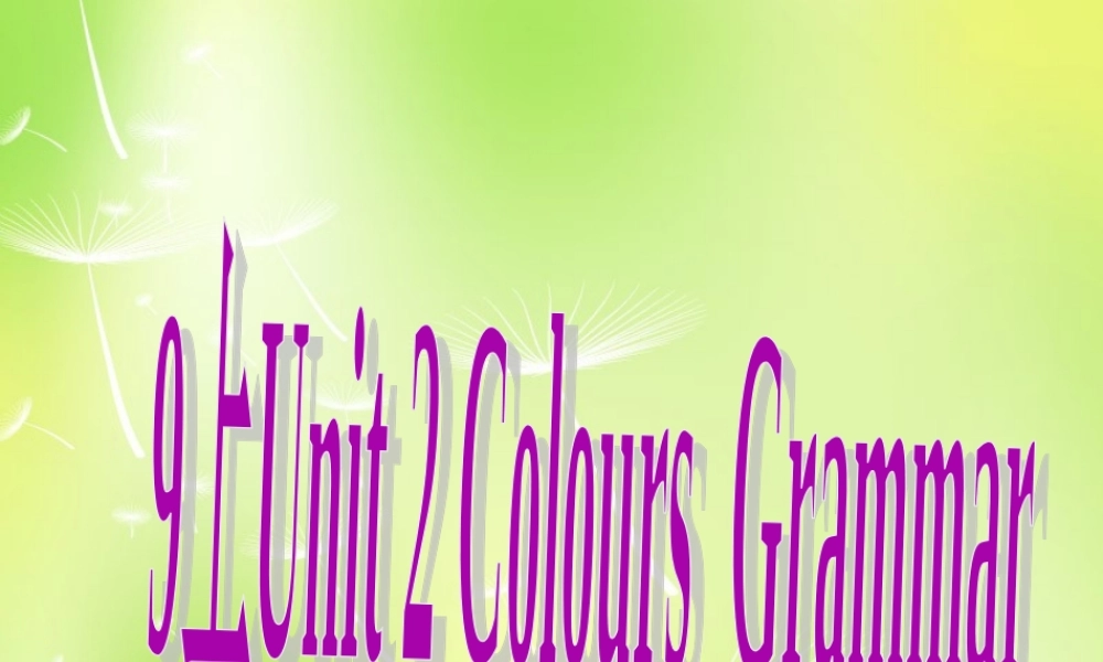 江苏省徐州市沛县杨屯中学九年级英语上册 Unit 2 colour Grammar课件 .ppt