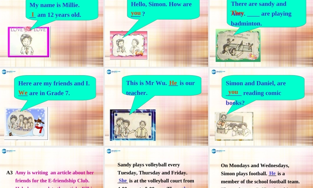 江苏省徐州市沛县杨屯中学七年级英语上册 Unit 2 Let’s play sports Grammar 1课件 .ppt