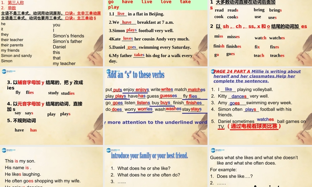 江苏省徐州市沛县杨屯中学七年级英语上册 Unit 2 Let’s play sports grammar 2课件 .ppt