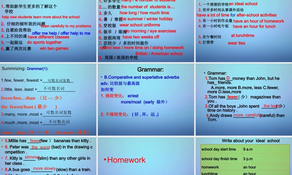 江苏省徐州市睢宁县宁海外国语学校八年级英语上册《Unit 2 School life》课件.ppt