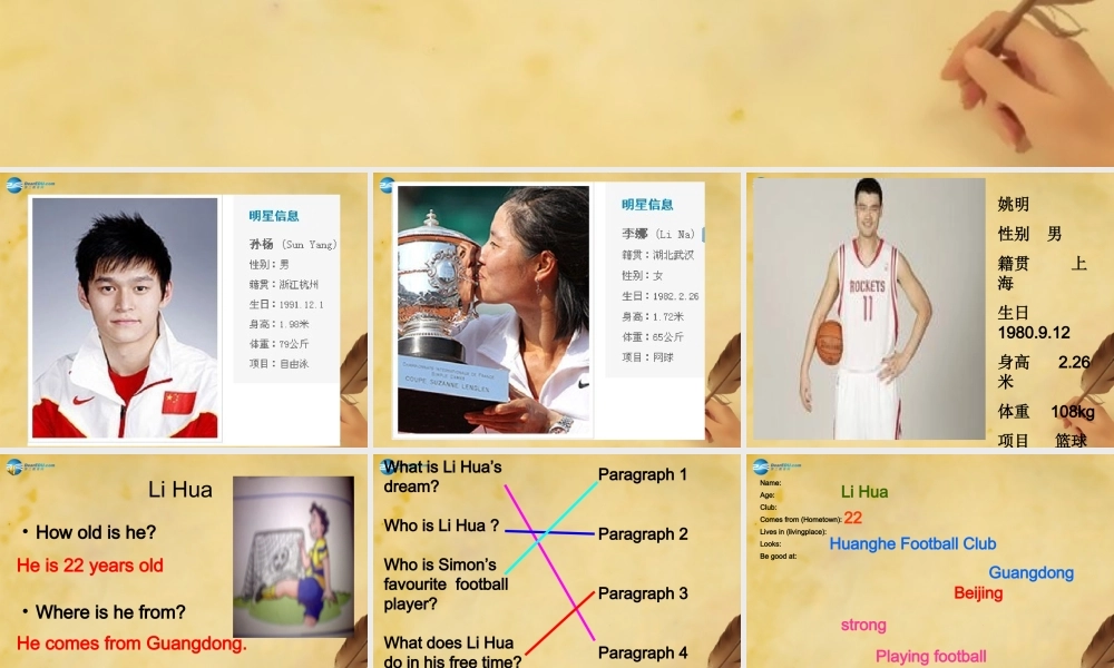 江苏省徐州市沛县杨屯中学七年级英语上册 Unit 2 Let’s play sports Reading课件 .ppt