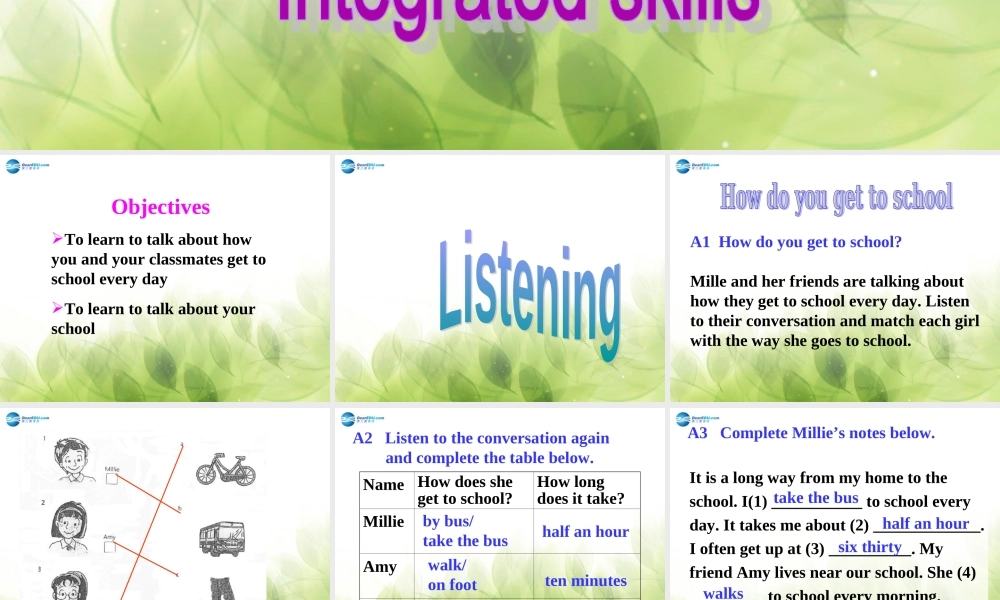 江苏省徐州市沛县杨屯中学七年级英语上册 Unit 3 Welcome to our school Integrated skills课件 .ppt