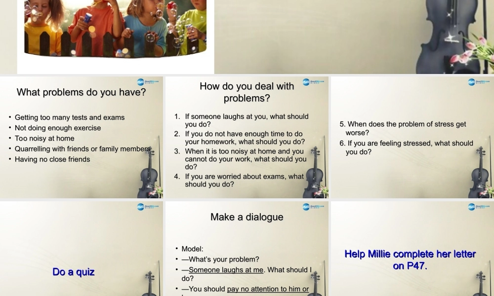 江苏省盐城大丰市万盈第二中学九年级英语上册 Unit 3 Teenage problems Task课件 .ppt