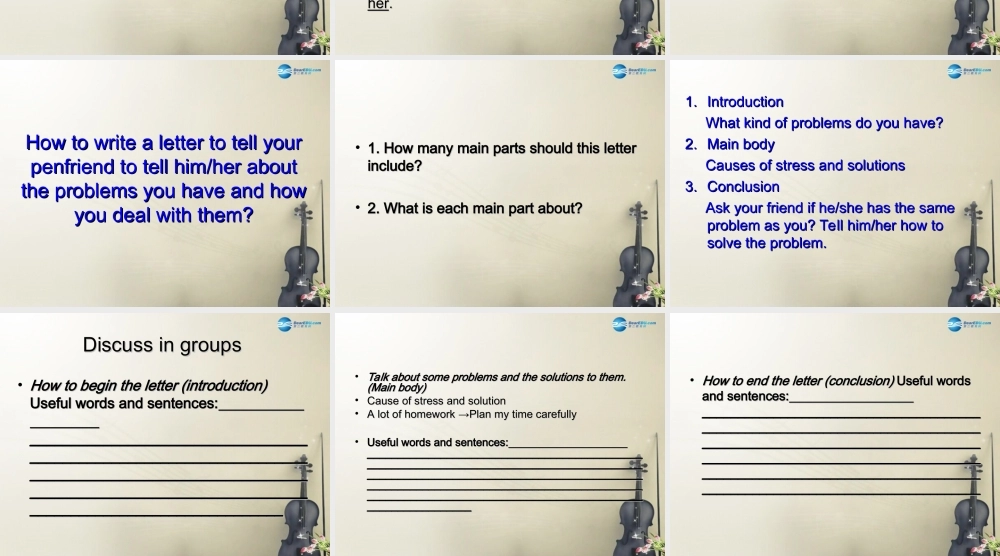 江苏省盐城大丰市万盈第二中学九年级英语上册 Unit 3 Teenage problems Task课件 .ppt