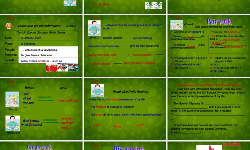 江苏省盐城市大丰市万盈第二中学八年级英语下册 Unit 6 Sunshine for all Reading 3课件 .ppt