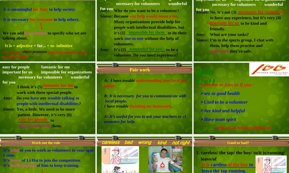 江苏省盐城市大丰市万盈第二中学八年级英语下册 Unit 6 Sunshine for all Grammar 2课件 .ppt