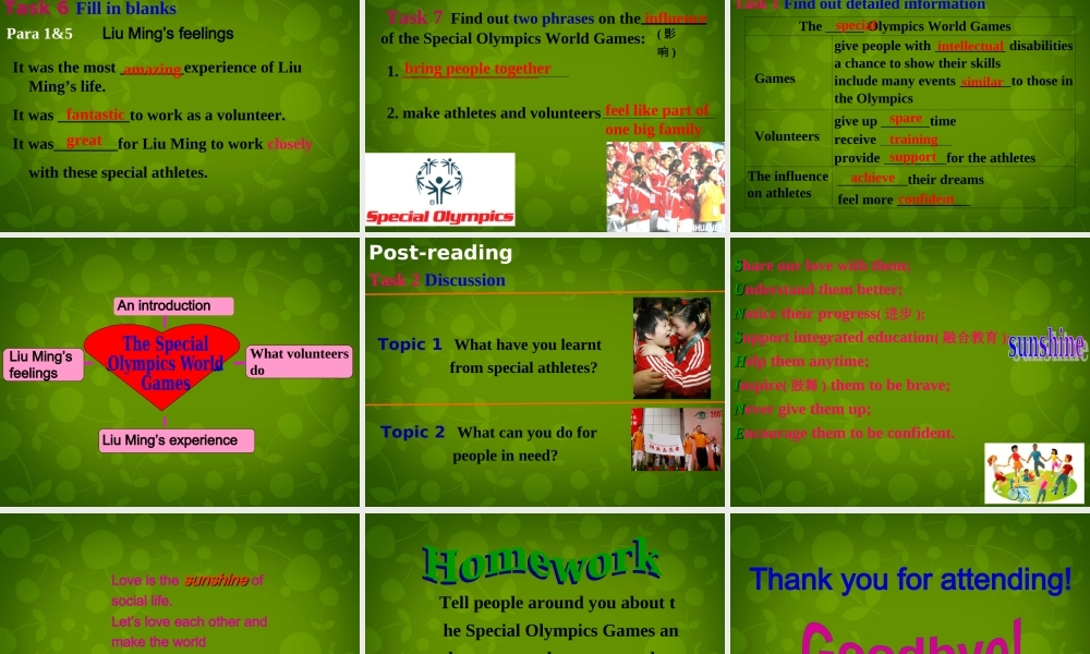 江苏省盐城市大丰市万盈第二中学八年级英语下册 Unit 6 Sunshine for all Reading 1课件 .ppt