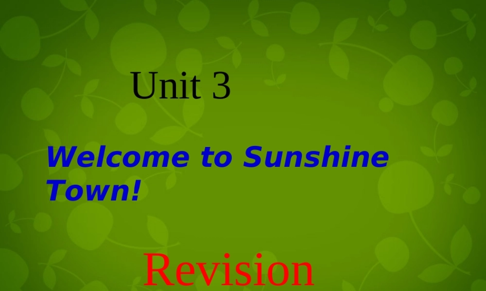 江苏省盐城市大丰市万盈第二中学七年级英语下册 Unit 3 Welcome to Sunshine Town期中复习课件 .ppt