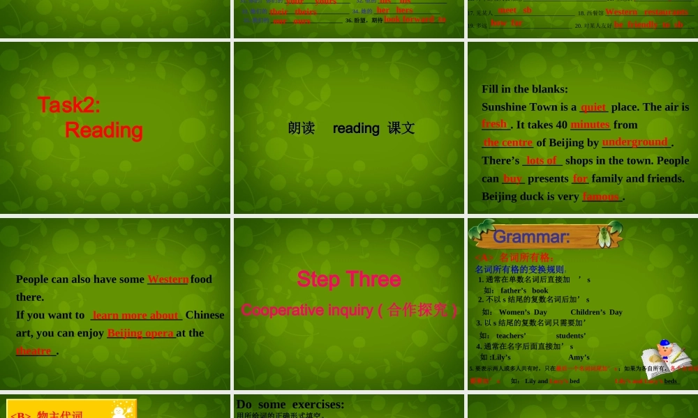 江苏省盐城市大丰市万盈第二中学七年级英语下册 Unit 3 Welcome to Sunshine Town期中复习课件 .ppt