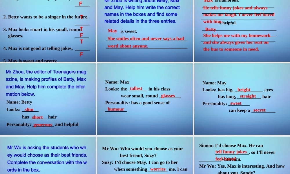 江苏省盐城市亭湖新区实验学校八年级英语上册 Unit 1 Friends Reading I课件.ppt