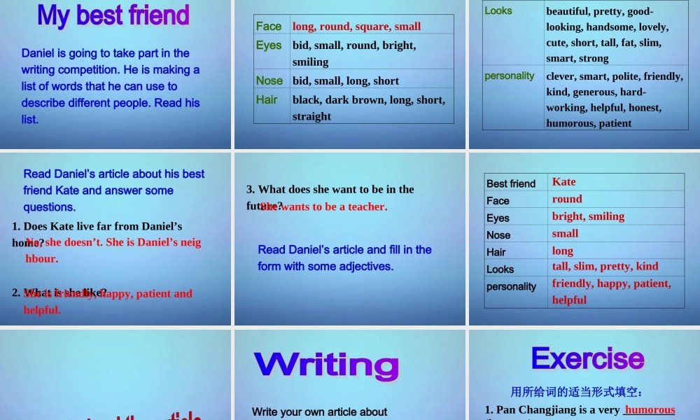 江苏省盐城市亭湖新区实验学校八年级英语上册 Unit 1 Friends Task课件.ppt