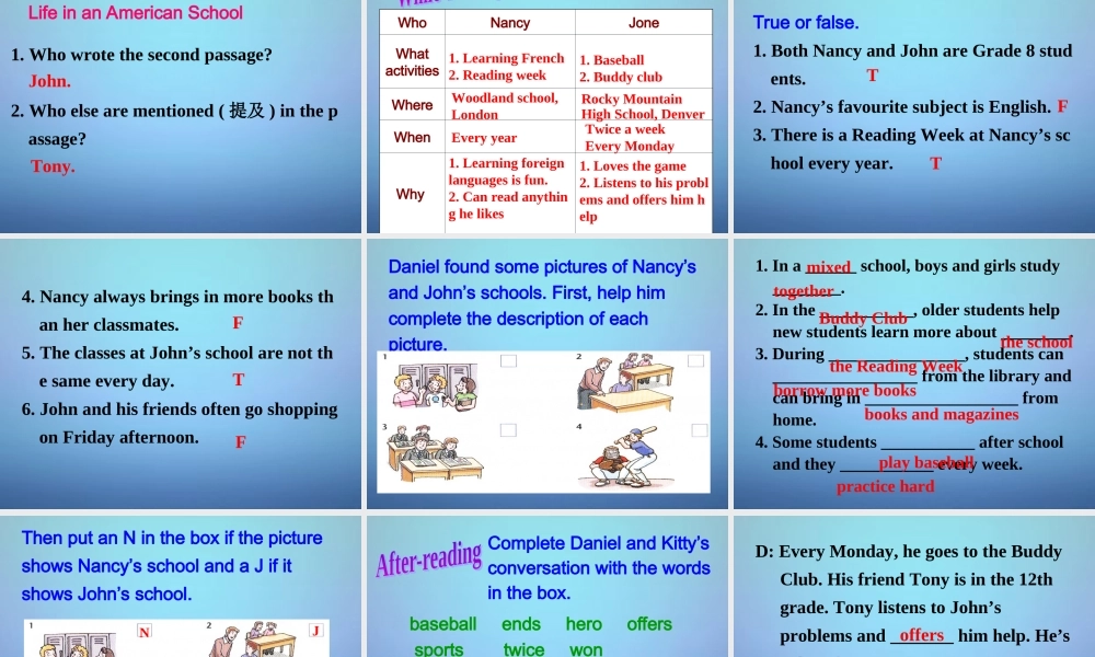 江苏省盐城市亭湖新区实验学校八年级英语上册 Unit 2 School life Reading 1课件.ppt