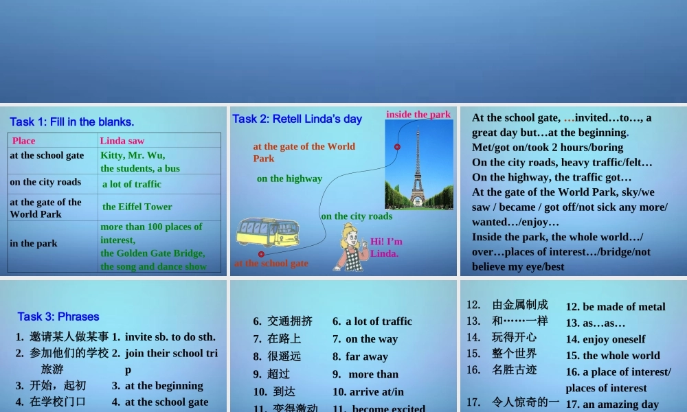 江苏省盐城市亭湖新区实验学校八年级英语上册 Unit 3 A day out Reading 2课件.ppt