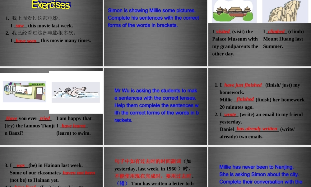江苏省盐城市盐都县郭猛中学八年级英语下册《Unit 3 Online tours Grammar》课件 .ppt