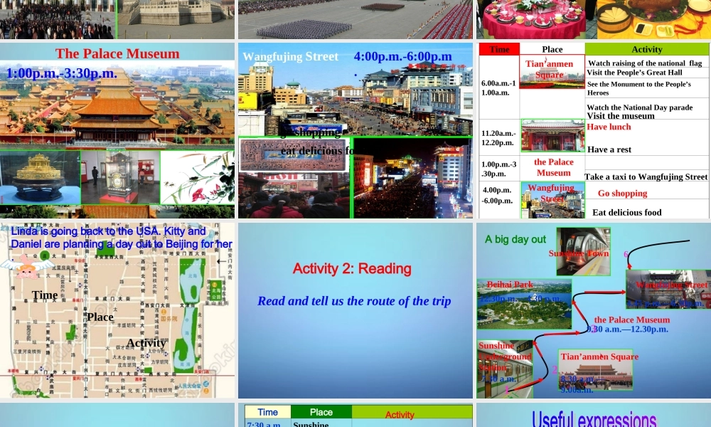 江苏省盐城市亭湖新区实验学校八年级英语上册 Unit 3 A day out Task课件.ppt