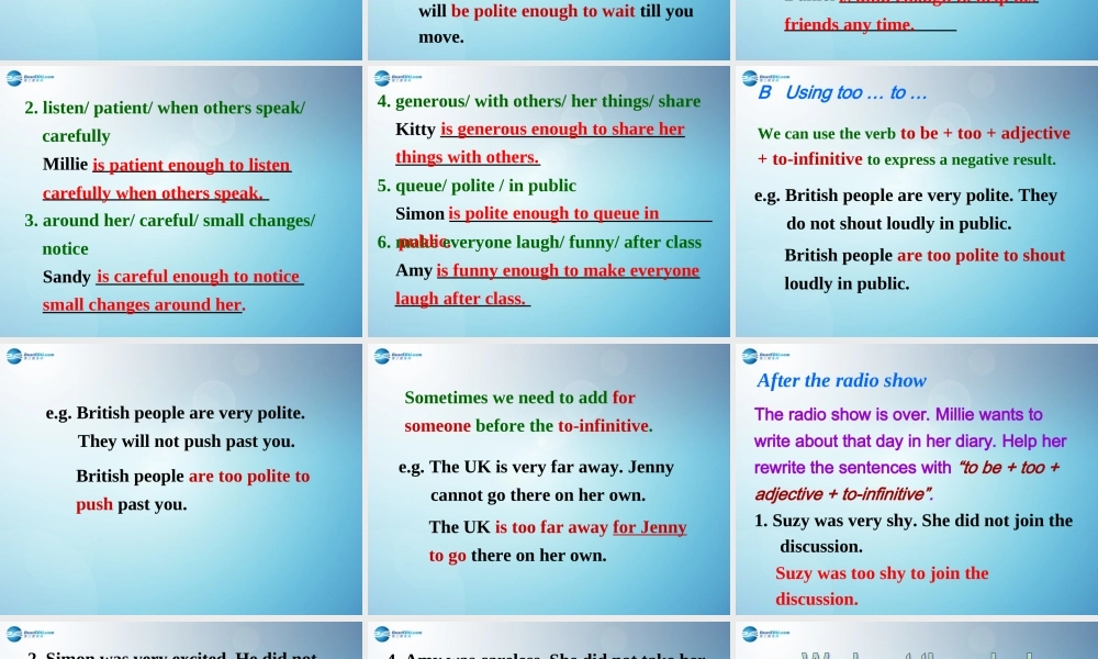 江苏省盐城市永丰初级中学八年级英语下册 Unit 5 Good manners Grammar课件 .ppt