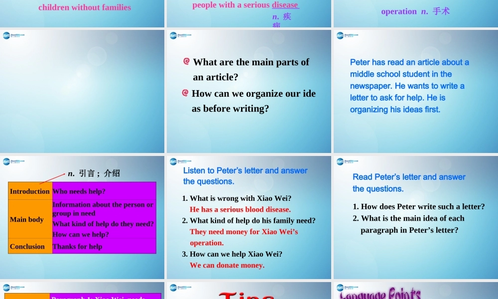 江苏省盐城市永丰初级中学八年级英语下册 Unit 6 Sunshine for all Task课件 .ppt