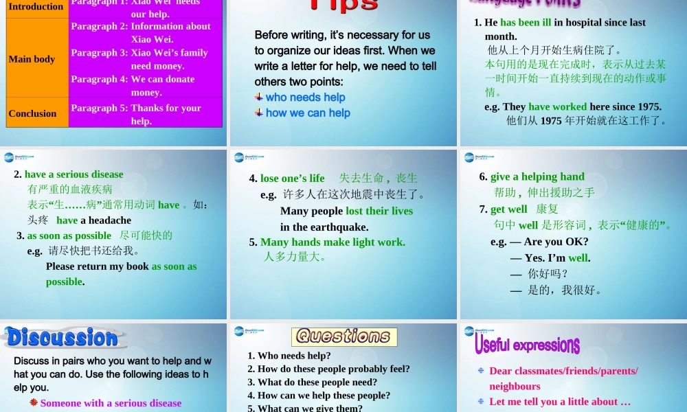 江苏省盐城市永丰初级中学八年级英语下册 Unit 6 Sunshine for all Task课件 .ppt