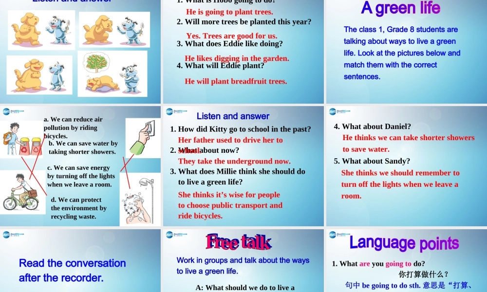 江苏省盐城市永丰初级中学八年级英语下册 Unit 8 A green world课件 .ppt