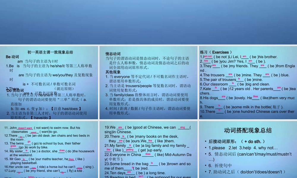 江苏省盐城市永丰初级中学七年级英语上册 总复习课件 .ppt