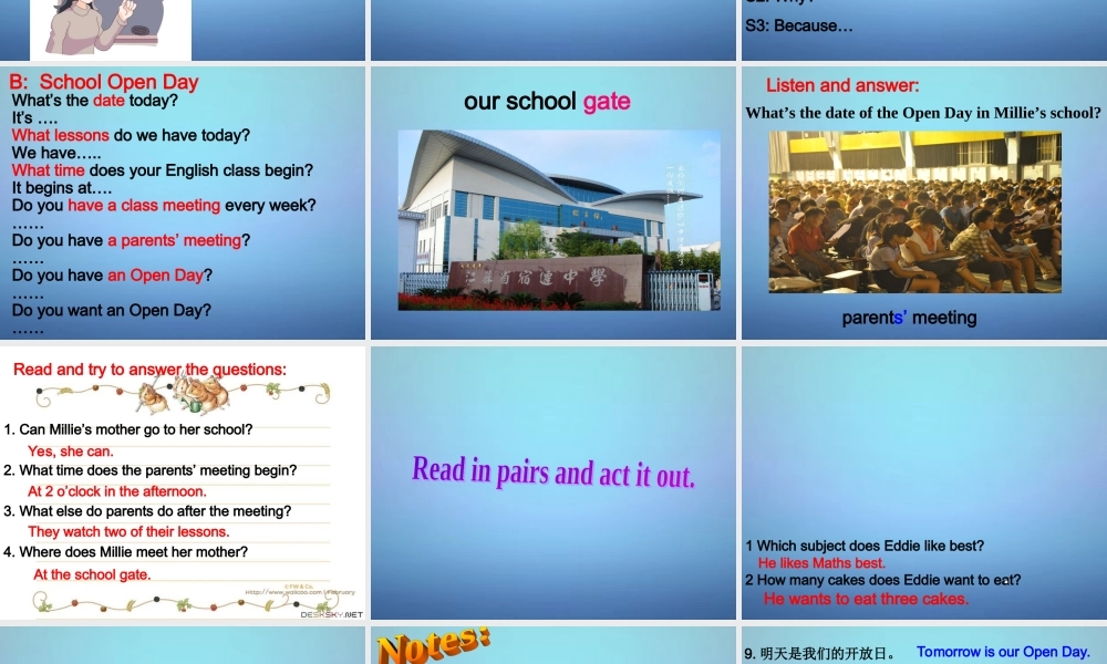 江苏省盐城市永丰初级中学七年级英语上册 Unit 3 Welcome to our school Integrated skills课件 .ppt