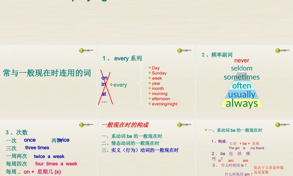 江苏省扬中市同德中学七年级英语上册 7A 一般现在时课件 .ppt