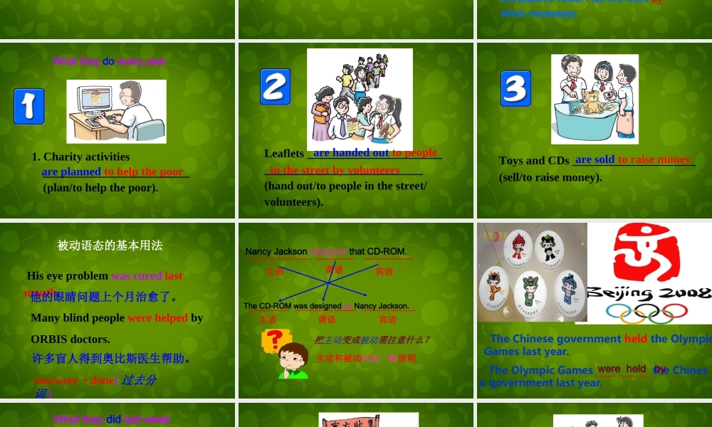 江苏省仪征市月塘中学八年级英语下册 Unit 7 Intemational charities课件1 .ppt
