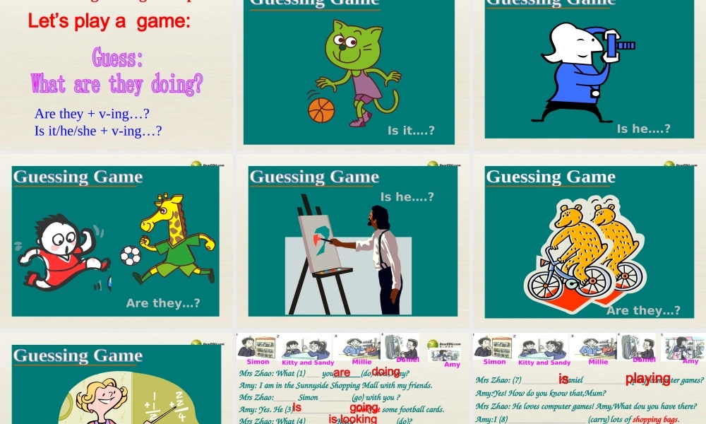 江苏省扬中市同德中学七年级英语上册 7A 现在进行时课件2 .ppt