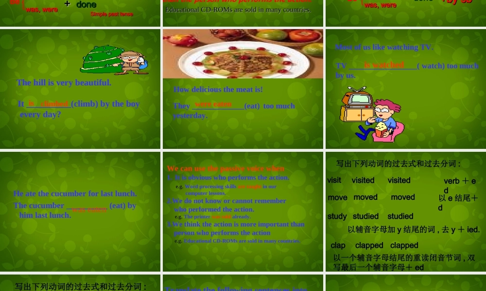 江苏省仪征市月塘中学八年级英语下册 Unit 7 Intemational charities grammar1课件 .ppt