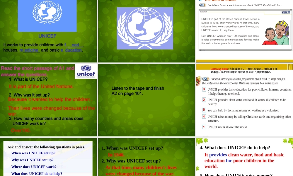 江苏省仪征市月塘中学八年级英语下册 Unit 7 Intemational charities课件2 .ppt