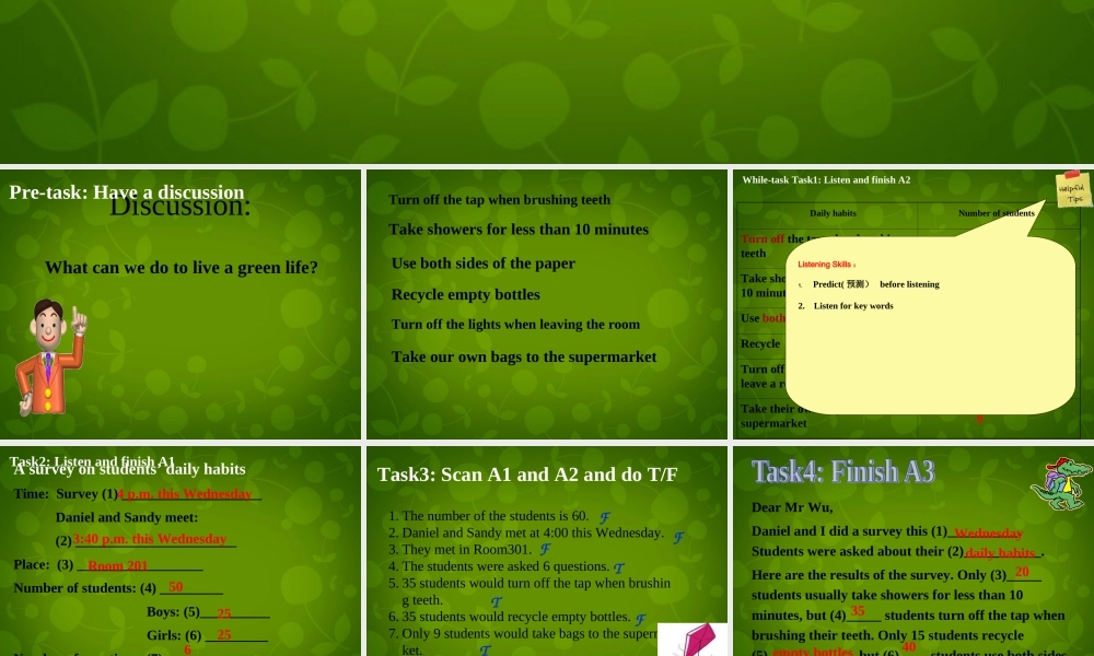 江苏省仪征市月塘中学八年级英语下册 Unit 8 A green World课件2 .ppt