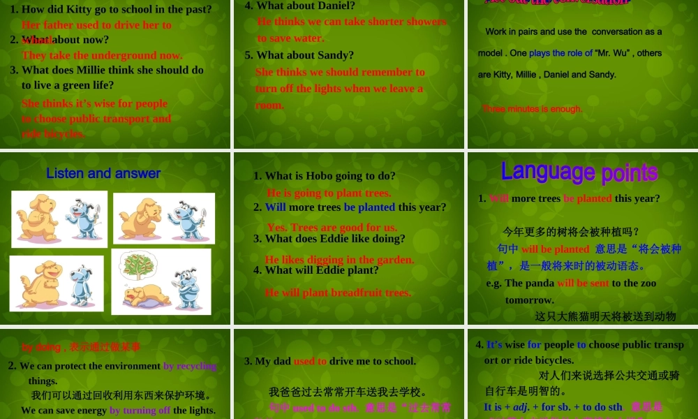 江苏省仪征市月塘中学八年级英语下册 Unit 8 A green world课件1 .ppt